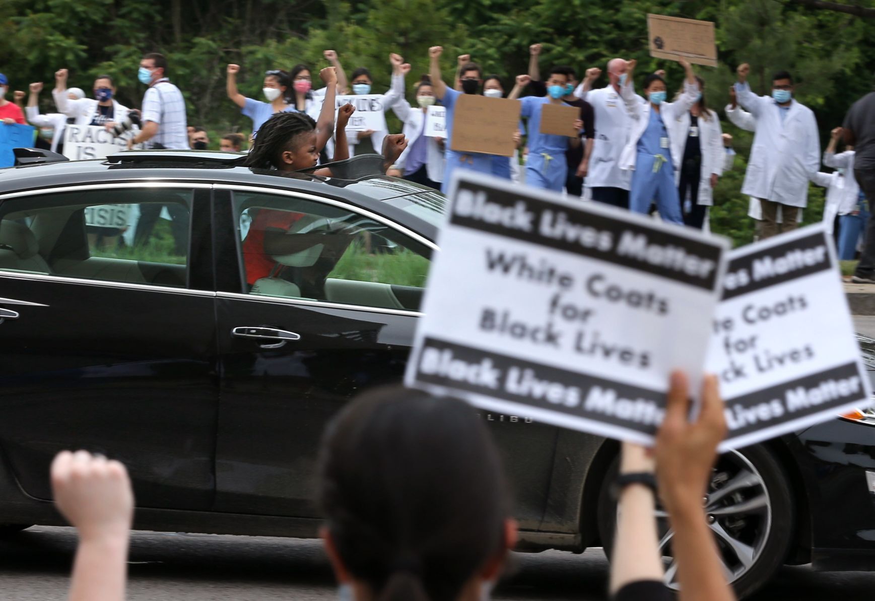 White coats protest for Black Lives Matter
